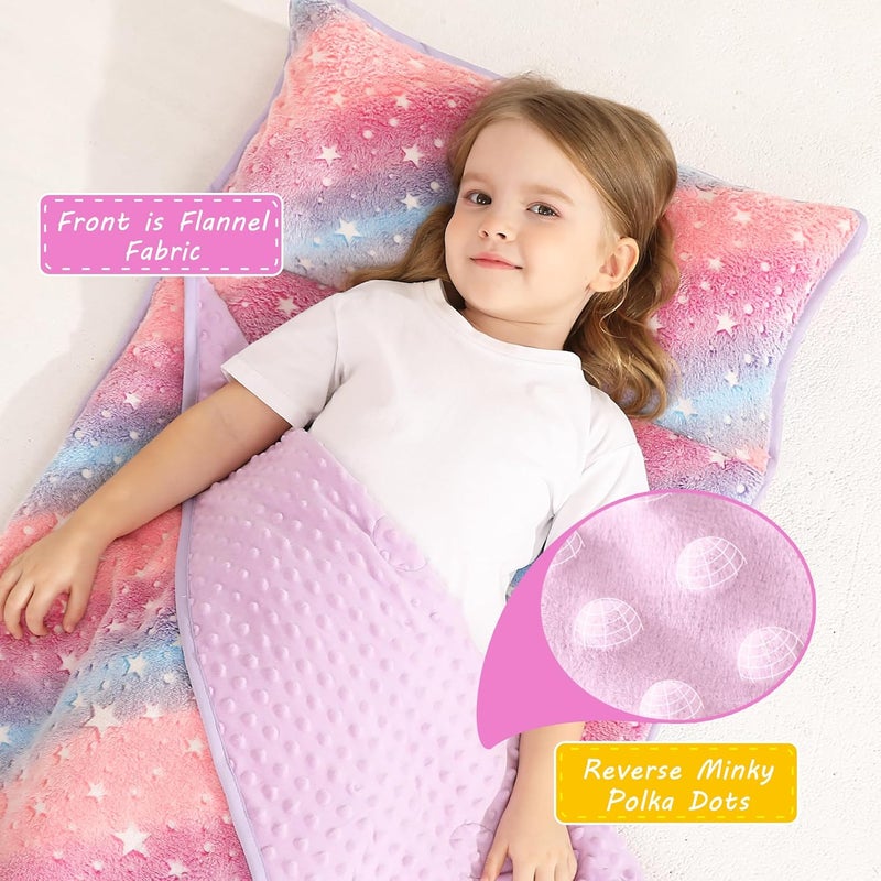 lasoftan Toddler Nap Mat with Pillow and Blanket, Extra Large Rolled Napping Mats,Slumber Bags for Boys Girls,Kids Sleeping Bag for Daycare, Preschool Travel Camping - Image 3
